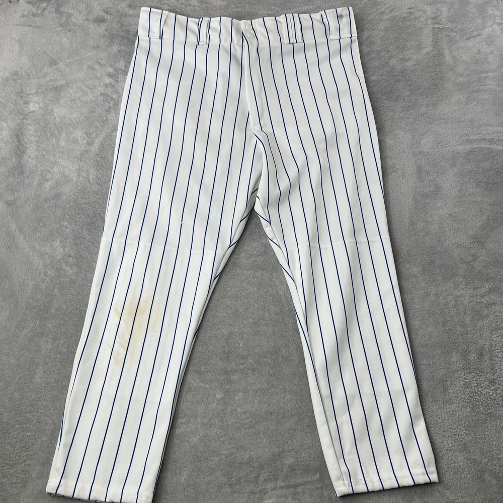 Majestic Pinstripe Baseball Pants XL White Men MLB Athletic Sports Uniform